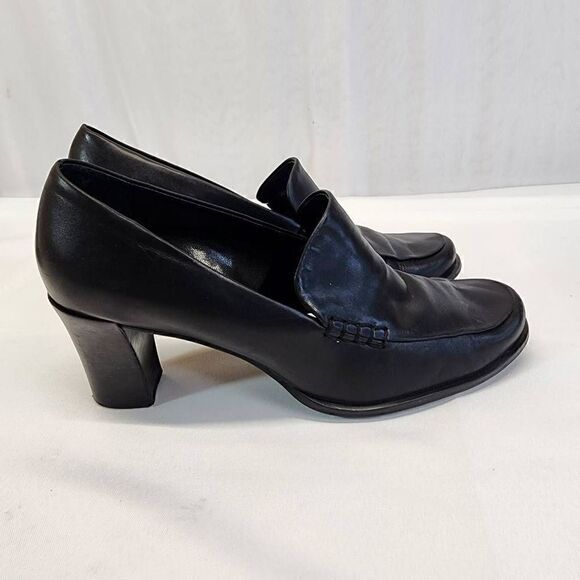 Franco Sarto Womens Nolan Tailored Loafers Black Heels Size 9.5 - Picture 6 of 10